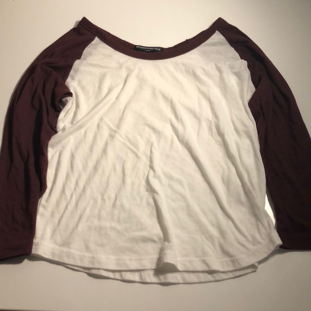 Brandy Melville Burgundy Baseball Top